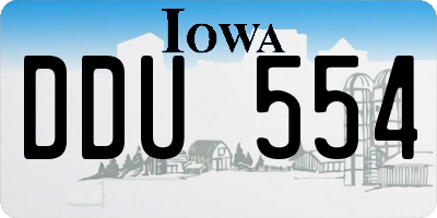 IA license plate DDU554