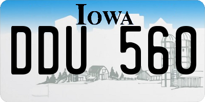 IA license plate DDU560