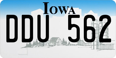 IA license plate DDU562