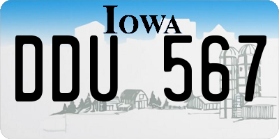 IA license plate DDU567