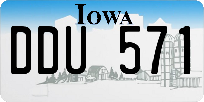 IA license plate DDU571