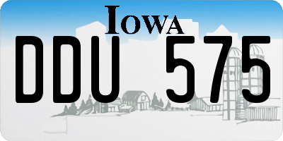 IA license plate DDU575