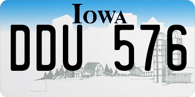 IA license plate DDU576