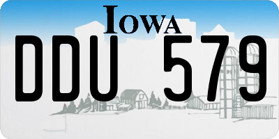IA license plate DDU579