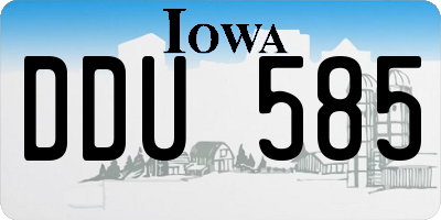 IA license plate DDU585
