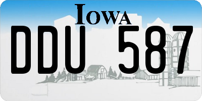 IA license plate DDU587
