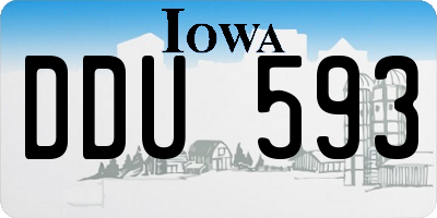 IA license plate DDU593