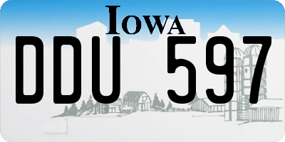 IA license plate DDU597