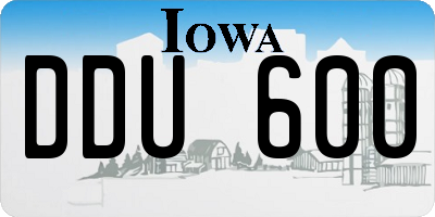 IA license plate DDU600