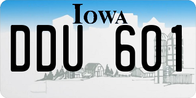 IA license plate DDU601