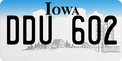 IA license plate DDU602