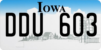 IA license plate DDU603