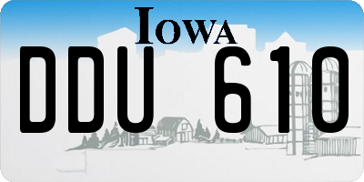 IA license plate DDU610