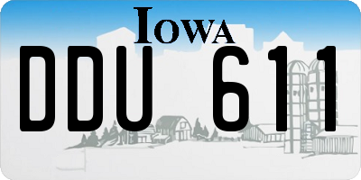 IA license plate DDU611