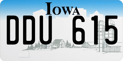 IA license plate DDU615