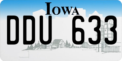 IA license plate DDU633