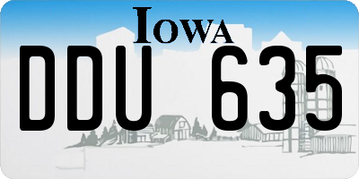 IA license plate DDU635