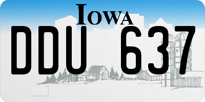IA license plate DDU637