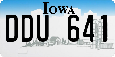 IA license plate DDU641