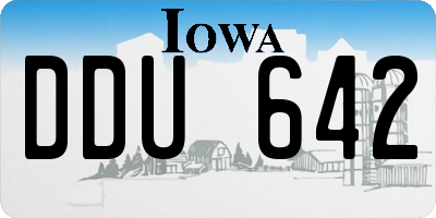 IA license plate DDU642