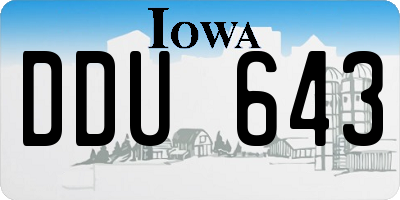 IA license plate DDU643