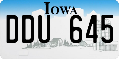 IA license plate DDU645
