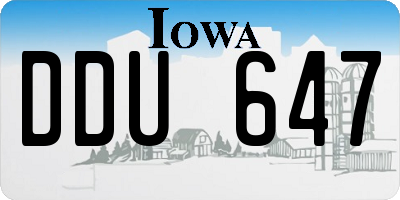 IA license plate DDU647