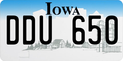 IA license plate DDU650