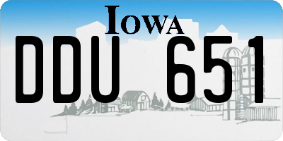 IA license plate DDU651