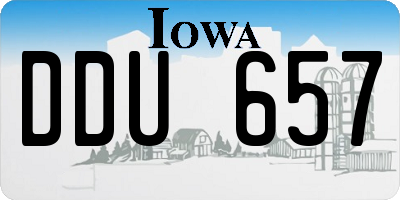 IA license plate DDU657