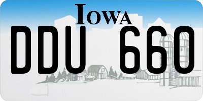 IA license plate DDU660