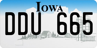 IA license plate DDU665