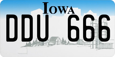 IA license plate DDU666