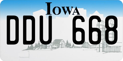 IA license plate DDU668