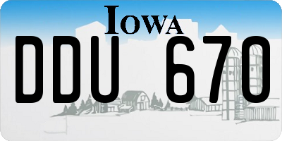 IA license plate DDU670