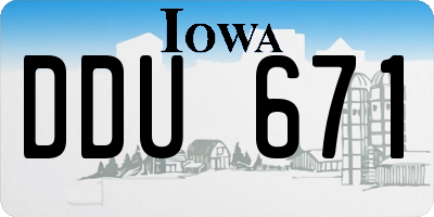 IA license plate DDU671