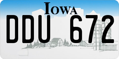 IA license plate DDU672