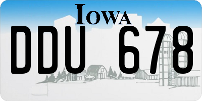 IA license plate DDU678