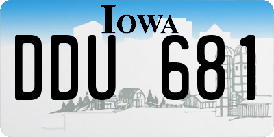 IA license plate DDU681