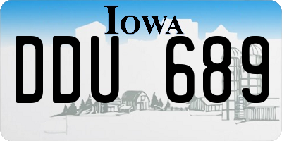 IA license plate DDU689