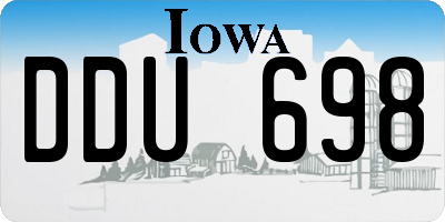 IA license plate DDU698