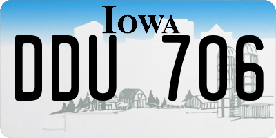IA license plate DDU706