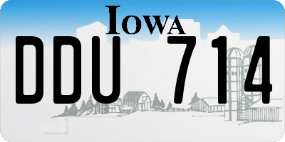 IA license plate DDU714
