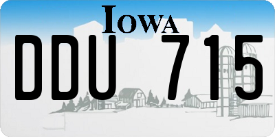 IA license plate DDU715
