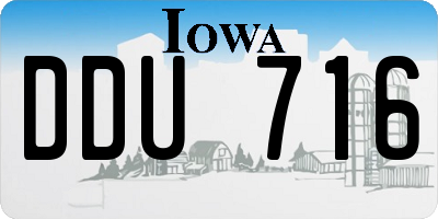 IA license plate DDU716