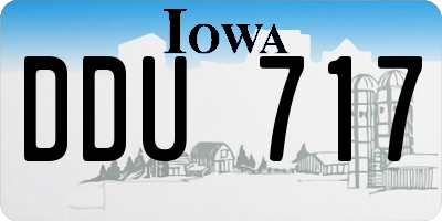 IA license plate DDU717