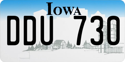IA license plate DDU730