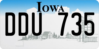 IA license plate DDU735