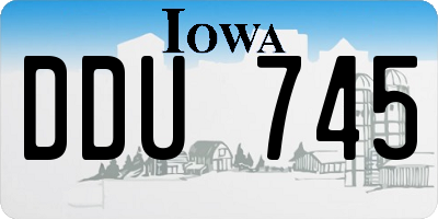 IA license plate DDU745