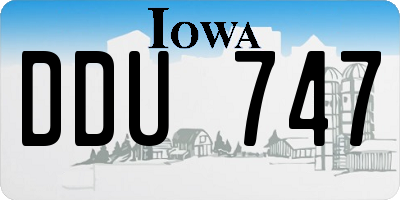 IA license plate DDU747